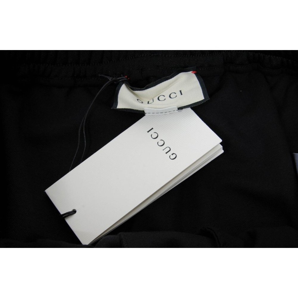 Gucci Mens Track Pants Large Black Green Red Stripped Drawstring Cotton Joggers - Picture 5 of 10